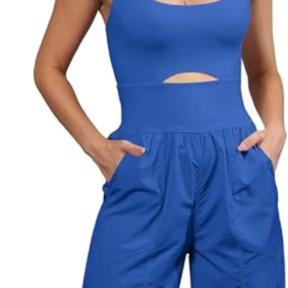 Womens Workout Onesie Athletic Romper One Piece Jumpsuits MEDIUM - Picture 1 of 10